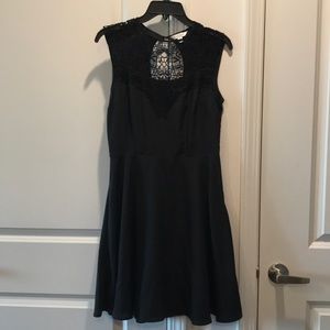 Little black mini dress with lace detail